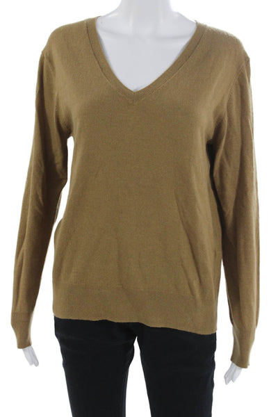 Calvin Klein Womens Brown V Neck Long Sleeve Pullover Sweater Size M
