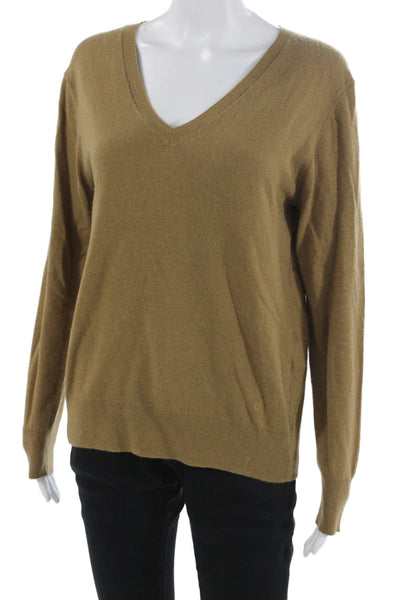 Calvin Klein Womens Brown V Neck Long Sleeve Pullover Sweater Size M
