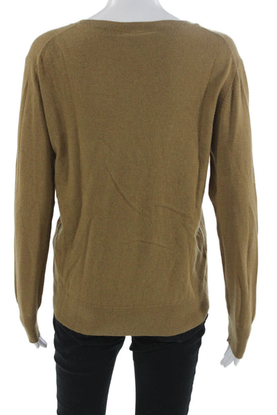 Calvin Klein Womens Brown V Neck Long Sleeve Pullover Sweater Size M