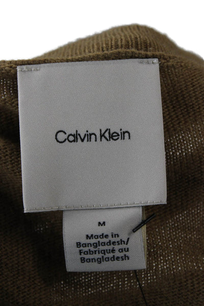 Calvin Klein Womens Brown V Neck Long Sleeve Pullover Sweater Size M