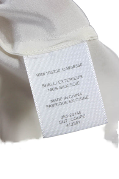 Joie Women Silk Sleeveless Tank Round Neck White Basic Size M