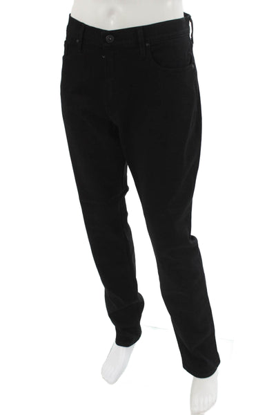 Paige Mens Straight Jeans Black Rayon Cotton Blend Button Fly Size 36
