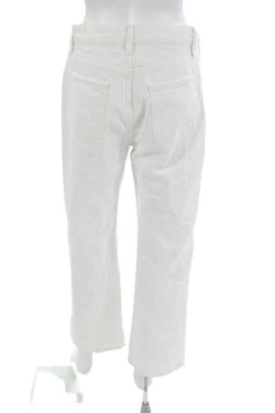 Frame Womens Boyfriend Cropped High Rise White Jeans Size 27