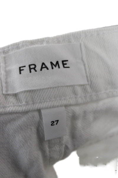 Frame Womens Boyfriend Cropped High Rise White Jeans Size 27