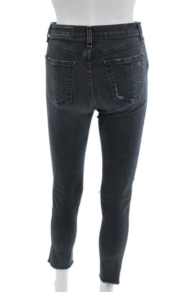 Rag & Bone Jean Women Cropped Skinny Jeans Dark Gray High Rise Size 27