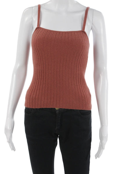 The Cashmere Project Womens Brown Striped Cashmere Square Neck Camisole Size XS