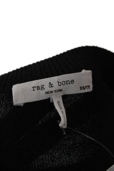 Rag & Bone Unisex Designer Pullover Sweater Black Crew Neck Long Sleeve Size XS