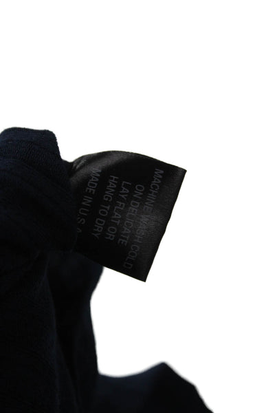 Lola & Sophie Women Cashmere Square Neck Long Sleeve Top Dark Blue Size XS