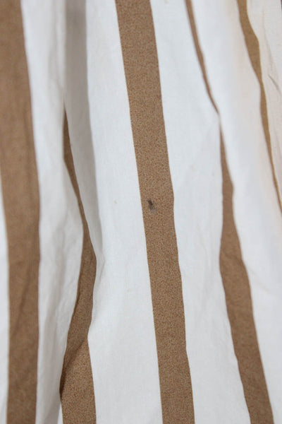 Mikoh Women Striped Collared Button-Up Long Sleeve Cotton Top Size 2