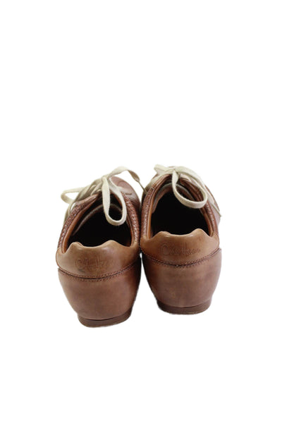 Cole Haan Womens Leather Woven Lace Up Sneakers Brown Size 7 Narrow