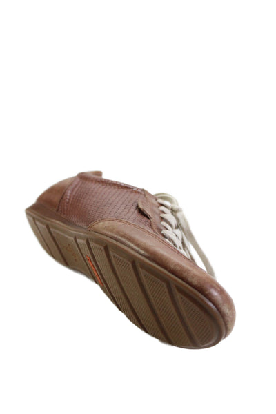 Cole Haan Womens Leather Woven Lace Up Sneakers Brown Size 7 Narrow