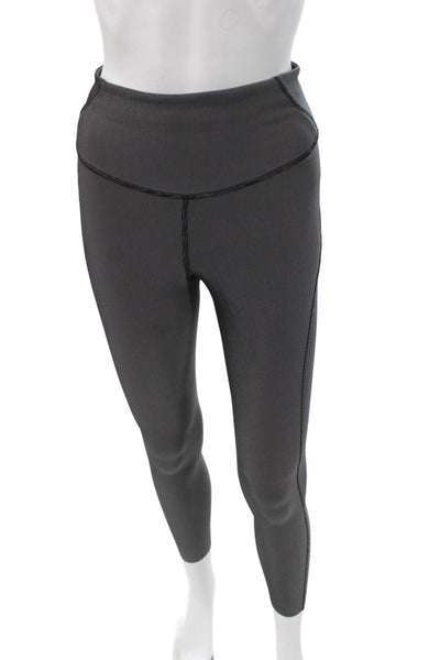 Lululemon Womens Ankle Leggings Dark Gray Striped Size 4