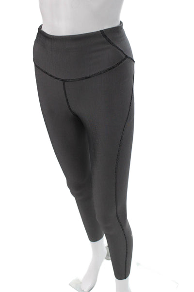 Lululemon Womens Ankle Leggings Dark Gray Striped Size 4