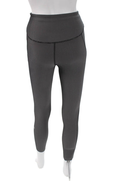 Lululemon Womens Ankle Leggings Dark Gray Striped Size 4