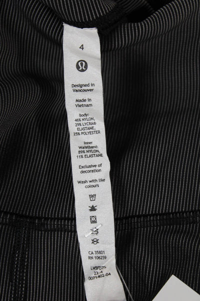 Lululemon Womens Ankle Leggings Dark Gray Striped Size 4