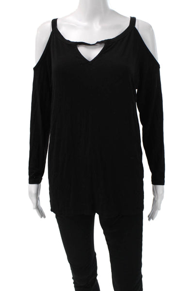 Lovers + Friends Womens Black V Neck Long Sleeve Tunic Size S
