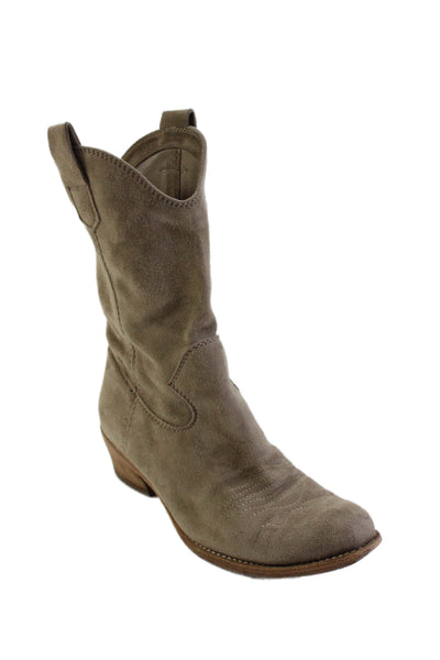 Alberto Fermani Womens Suede Cowboy Boots Gray Size 36 6