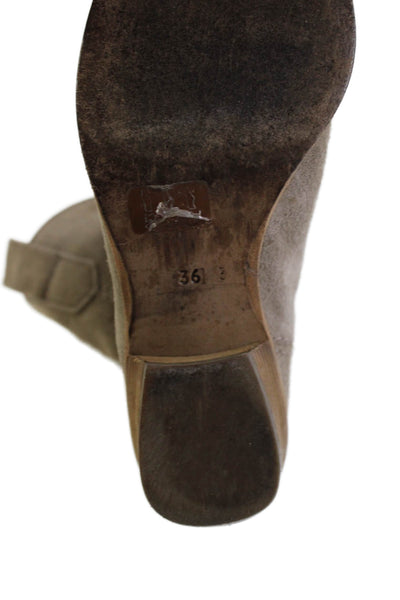 Alberto Fermani Womens Suede Cowboy Boots Gray Size 36 6