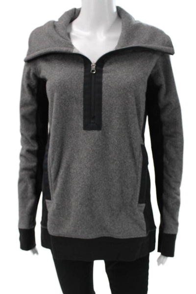 Lululemon Womens Henley Hoodie Black Zip High Neck Long Sleeve Size 4