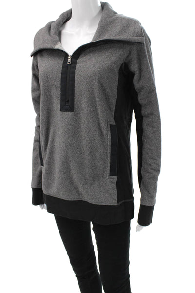 Lululemon Womens Henley Hoodie Black Zip High Neck Long Sleeve Size 4