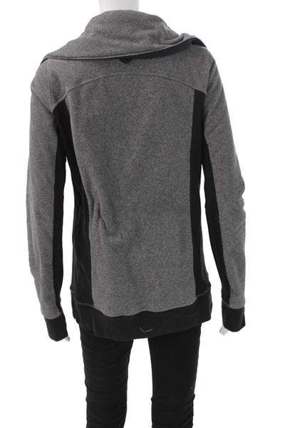 Lululemon Womens Henley Hoodie Black Zip High Neck Long Sleeve Size 4