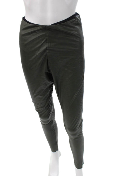Commando Women Ankle Jeggings Dark Gray Nylon Spandex Size L