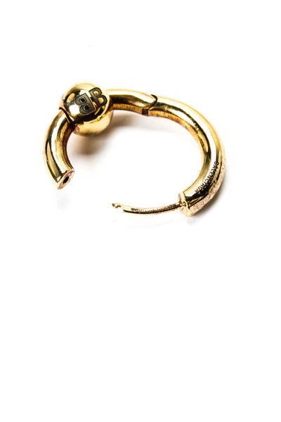 Balenciaga Womens Gold Plated Logo Ball Single Hoop Earring