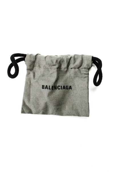 Balenciaga Womens Gold Plated Logo Ball Single Hoop Earring