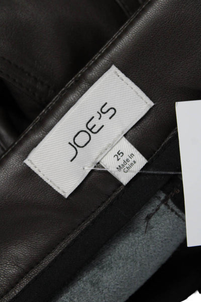 Joes Jeans Women Biker Dress Pants Black Polyurethane Hook & Eye Size 25