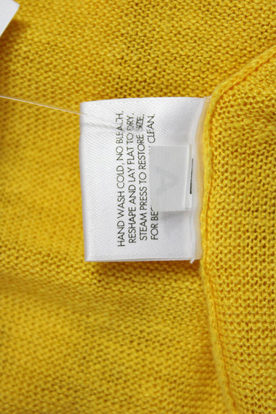 Eileen Fisher Womens Yellow V Neck Short Sleeve Organic Linen T Shirt Size M