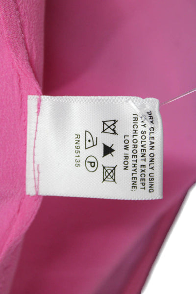 Lafayette 148 New York Women Silk Sleeveless Tunic Blouse Pink Mock Neck Size M