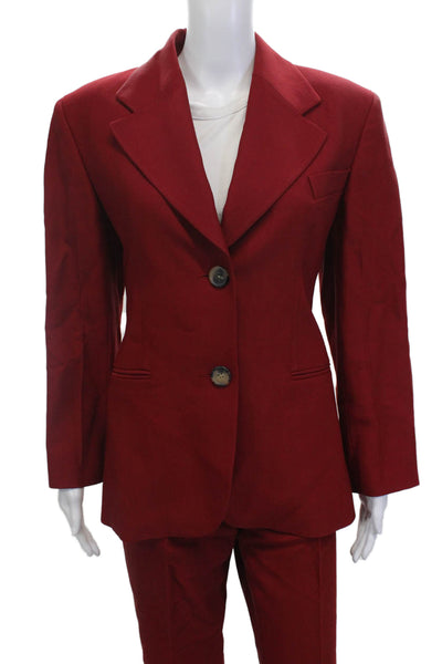 Khaite Womens Button Down Wide Lapel Pant Suit Red Size 4/6