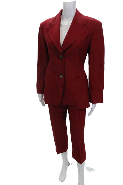 Khaite Womens Button Down Wide Lapel Pant Suit Red Size 4/6