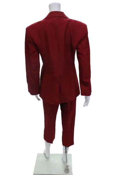 Khaite Womens Button Down Wide Lapel Pant Suit Red Size 4/6