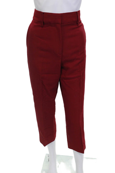 Khaite Womens Button Down Wide Lapel Pant Suit Red Size 4/6