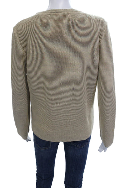 Sugar Unisex Cardigan Sweater Beige V Neck Button Cotton Long Sleeve Size 2