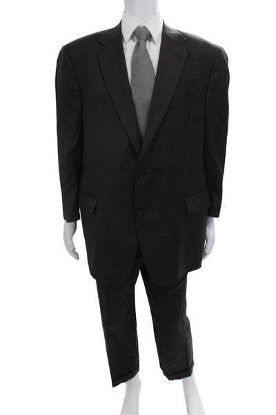 Hart Schaffner Marx Men Dark Gray 2 Piece Suit Big & Tall Polyester Size 48