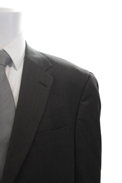 Hart Schaffner Marx Men Dark Gray 2 Piece Suit Big & Tall Polyester Size 48
