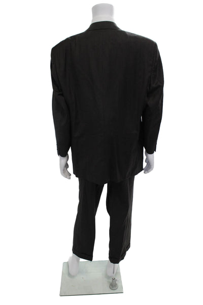Hart Schaffner Marx Men Dark Gray 2 Piece Suit Big & Tall Polyester Size 48