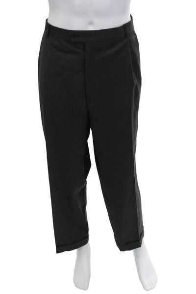 Hart Schaffner Marx Men Dark Gray 2 Piece Suit Big & Tall Polyester Size 48