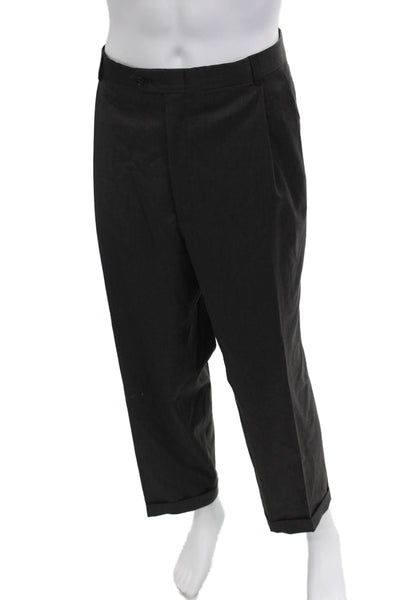 Hart Schaffner Marx Men Dark Gray 2 Piece Suit Big & Tall Polyester Size 48