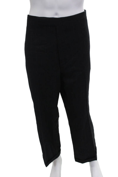 Lanvin Mens 2 Piece Classic Striped Black Suit Size 46