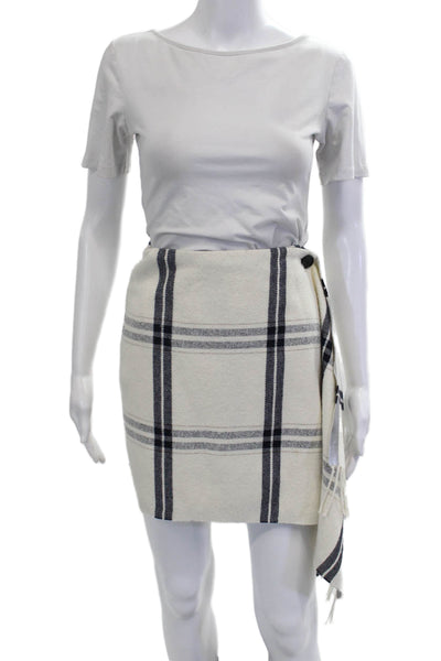 Pinko Womens Wrap Mini Plaid Skirt Beige Size 6