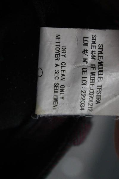 Theory Unisex Ankle Cropped Dress Pants Green Plaid 100% Wool Button Size 2