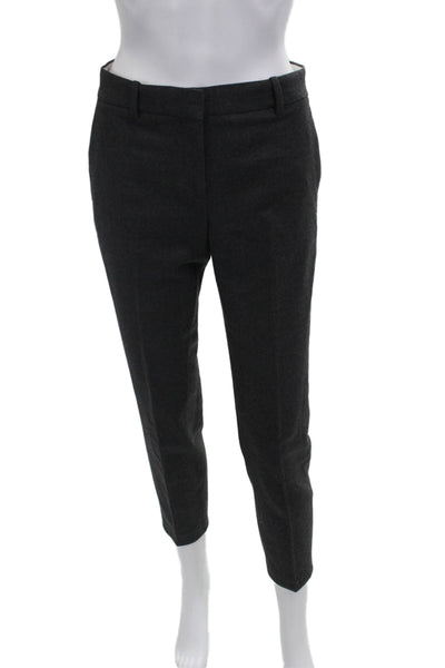 Theory Unisex Ankle Cropped Dress Pants Dark Gray Virgin Wool Size 0