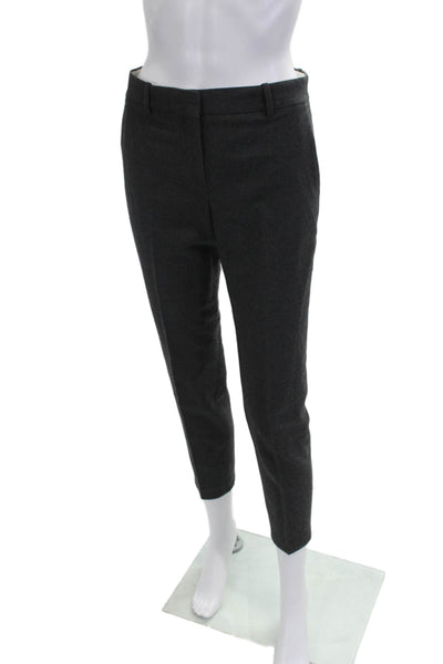 Theory Unisex Ankle Cropped Dress Pants Dark Gray Virgin Wool Size 0