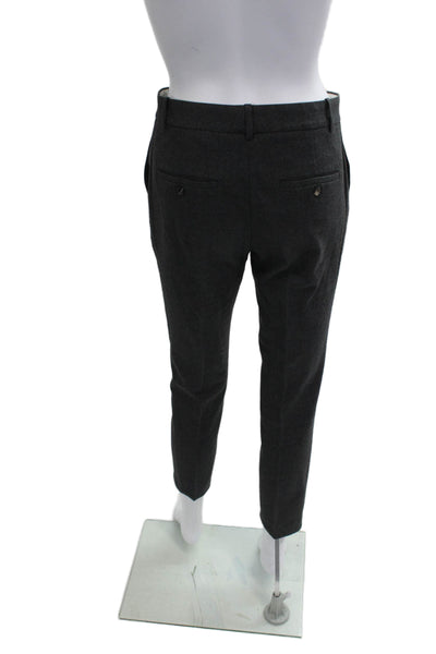 Theory Unisex Ankle Cropped Dress Pants Dark Gray Virgin Wool Size 0