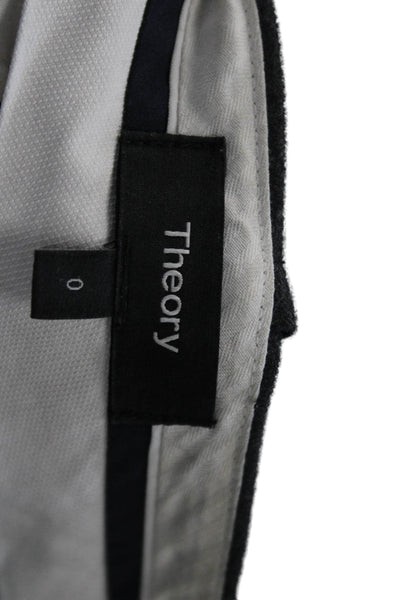 Theory Unisex Ankle Cropped Dress Pants Dark Gray Virgin Wool Size 0