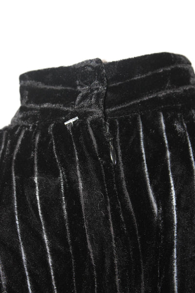 Frame Womens Blouse Black Striped High Neck Long Sleeve Hook & Eye 80s Size S