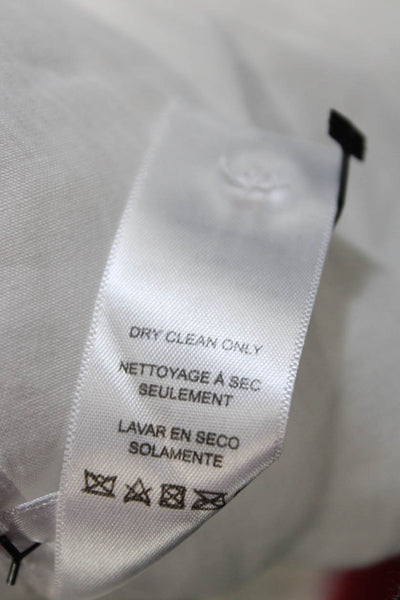 Frame Women Button Up Ramie Blouse Long Sleeve White Solid Size XS